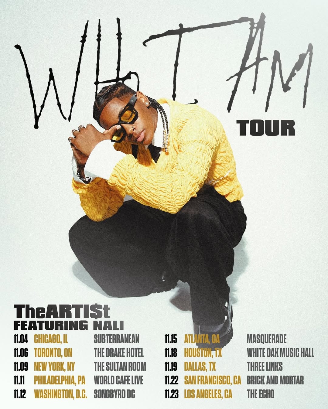 TheARTI$t Who I Am Tour Poster